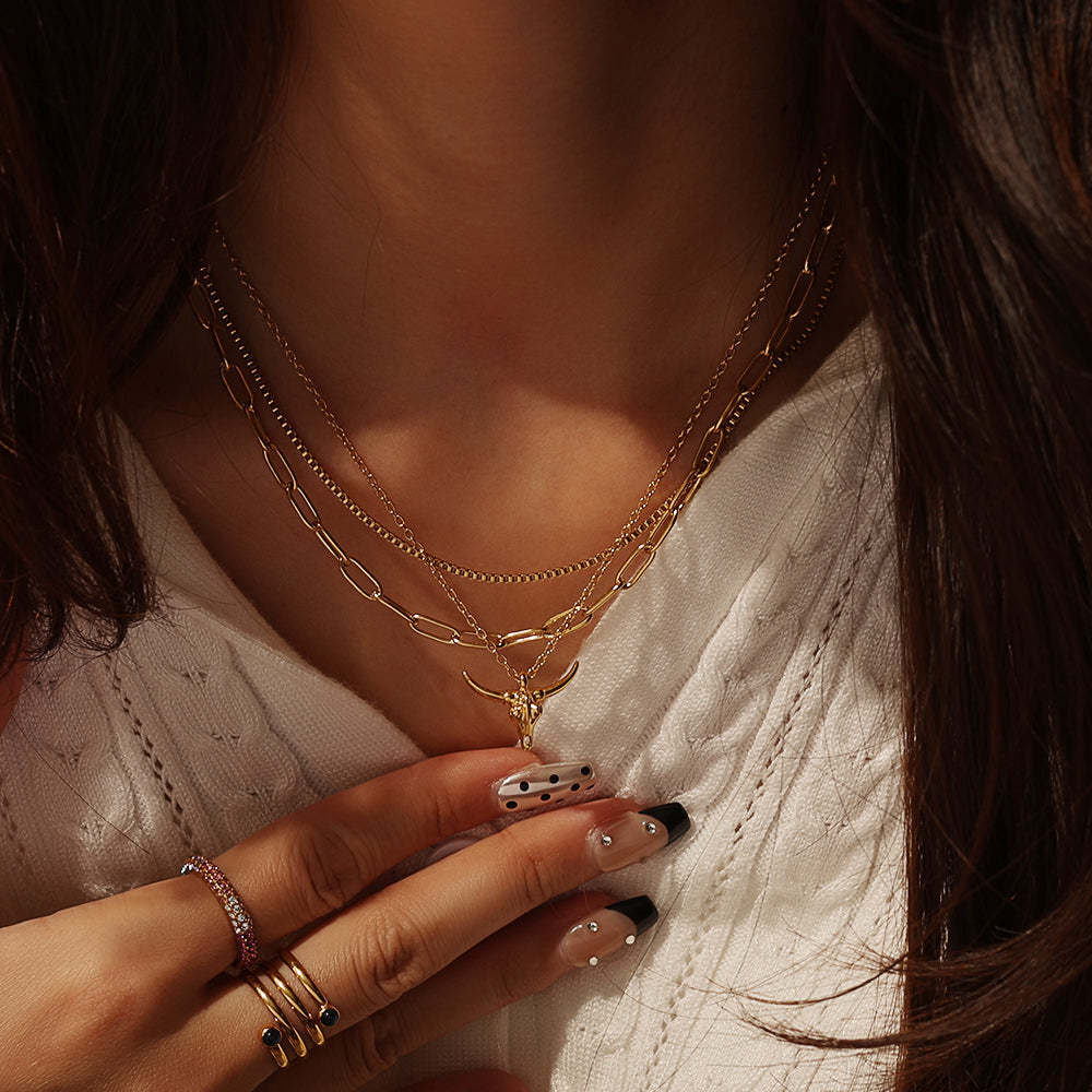 Paperclip Chain – Gold (42 / 44 + 5 cm)