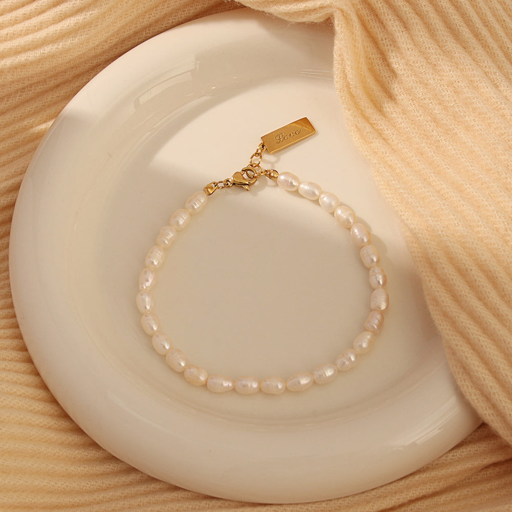Freshwater Pearl Bracelet – Gold