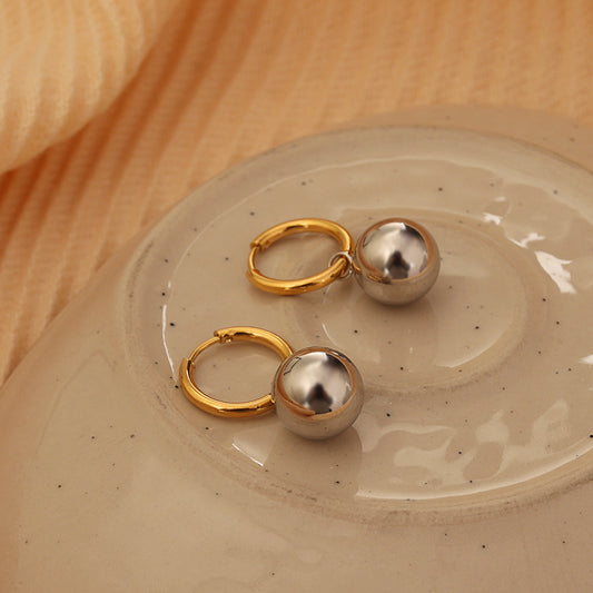 Sphere Drop Huggies – Gold