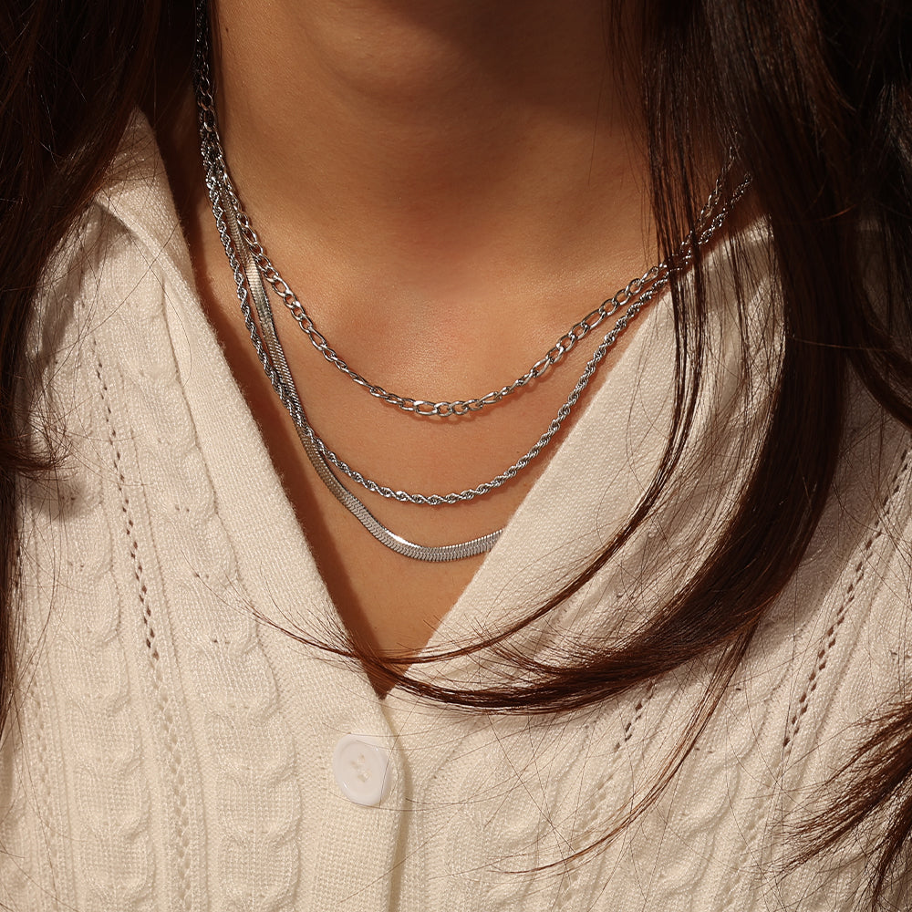 Multi-Length Sleek Chain – Silver (41.5 / 44 / 50 cm)