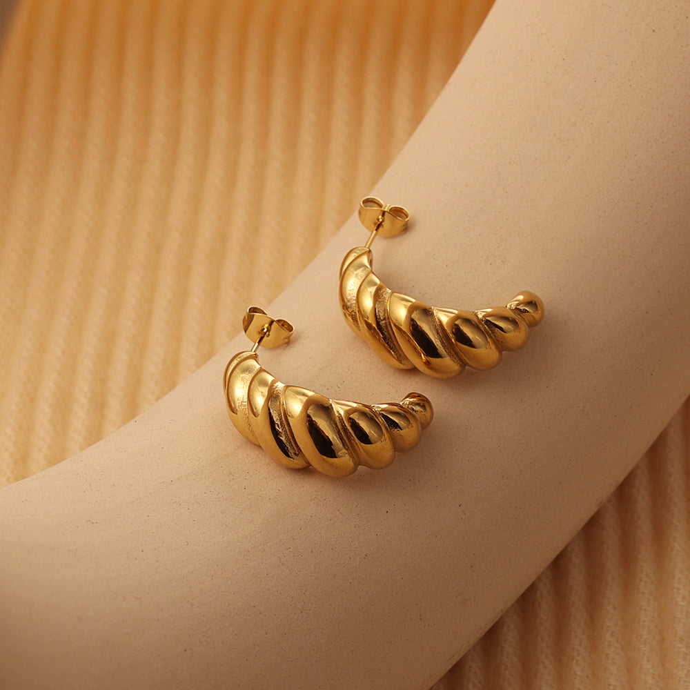 Rope-Twist Huggies – Gold